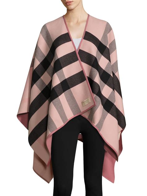 burberry rosa blk ig cape|Burberry check wool cape.